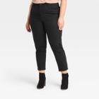 Women's Plus Size High-rise Slim Straight Cropped Jeans - Universal Thread Black