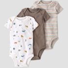 Baby 3pk Bodysuit - Little Planet By Carter's Off-white/brown Newborn