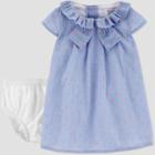 Baby Girls' Chambray Dot Dress - Just One You Made By Carter's Blue Newborn, Girl's