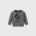 Toddler Boys' Mickey Mouse 'oh Hello' Quilted Fleece Pullover Sweatshirt - Heather Gray