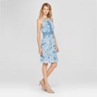 Women's Printed Crochet Detail Dress - Spenser Jeremy - Blue/white M,