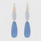2 Acrylic Beads Fish Hooks Earrings - A New Day Blue/gold