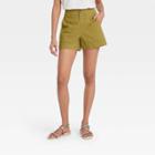 Women's High-rise Shorts - A New Day Olive Green