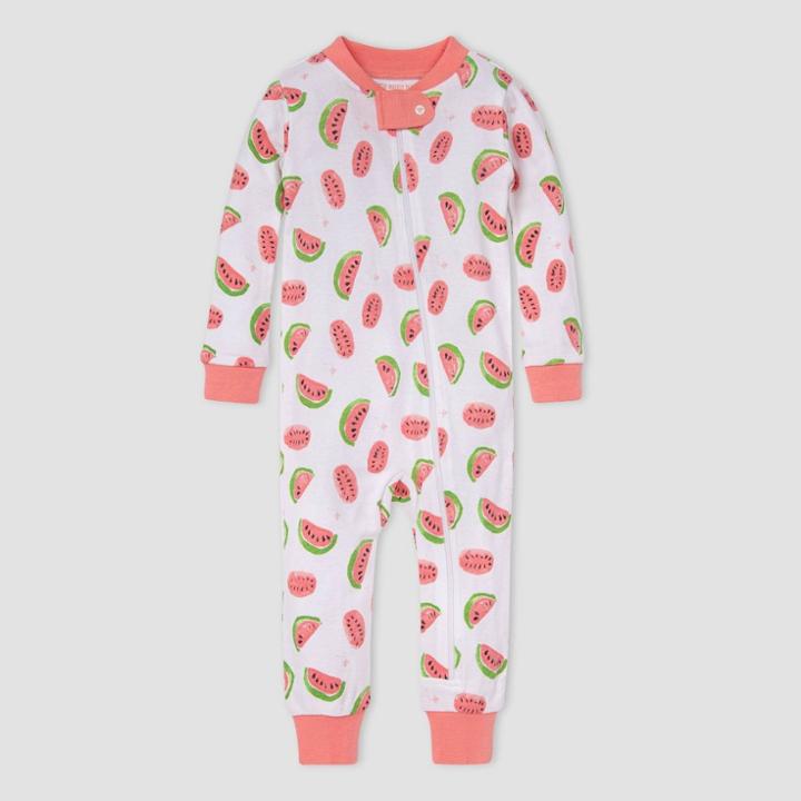 Burt's Bees Baby Baby Girls' Watermelon Pajama Jumpsuit - Light Pink