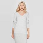 Women's Long Sleeve Ribbed Cuff V-neck Pullover Sweater - A New Day