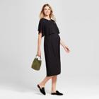 Maternity Short Sleeve Nursing Dress - Isabel Maternity By Ingrid & Isabel Black