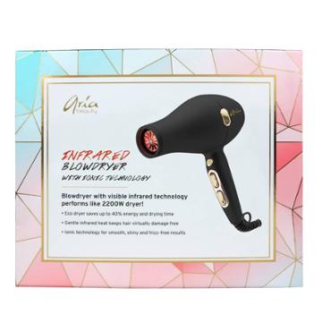 Aria Beauty Infrared Blowdryer With Ionic Technology, Black