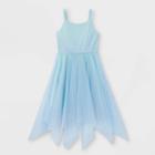 Girls' Ombre Shimmer Hankey Hem Sleeveless Dress - Cat & Jack Periwinkle Blue