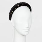 Star Pattern Padded Velvet Headband - Wild Fable Black