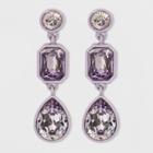 Linear Drop Round, Rectangular And Teardrop Stone Earrings - A New Day Purple
