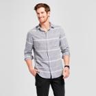 Men's Long Sleeve Linen Cotton Button-down Shirt - Goodfellow & Co Lackluster Blue