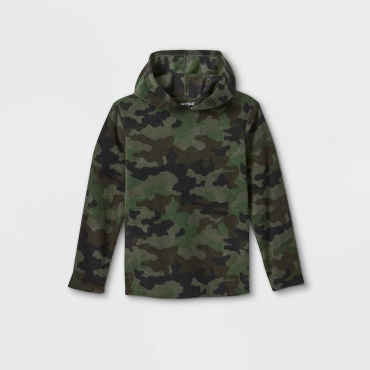 Boys' Printed Fleece Hooded Sweatshirt - Cat & Jack Camo Green