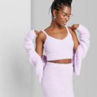 Women's Fuzzy Cropped Sweater Knit Tank Top - Wild Fable Purple