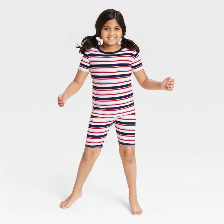 No Brand Kids' Americana Striped Matching Family Pajama