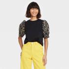 Women's Puff Elbow Sleeve T-shirt - Who What Wear Black