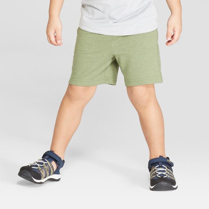 Toddler Boys' Knit Pull-on Shorts - Cat & Jack Olive 18m, Boy's, Green
