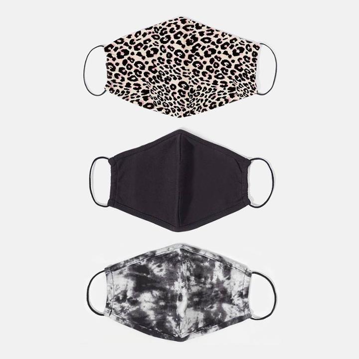 Social Standard By Sanctuary Adult 3pk Cotton Face Mask - Black/blue