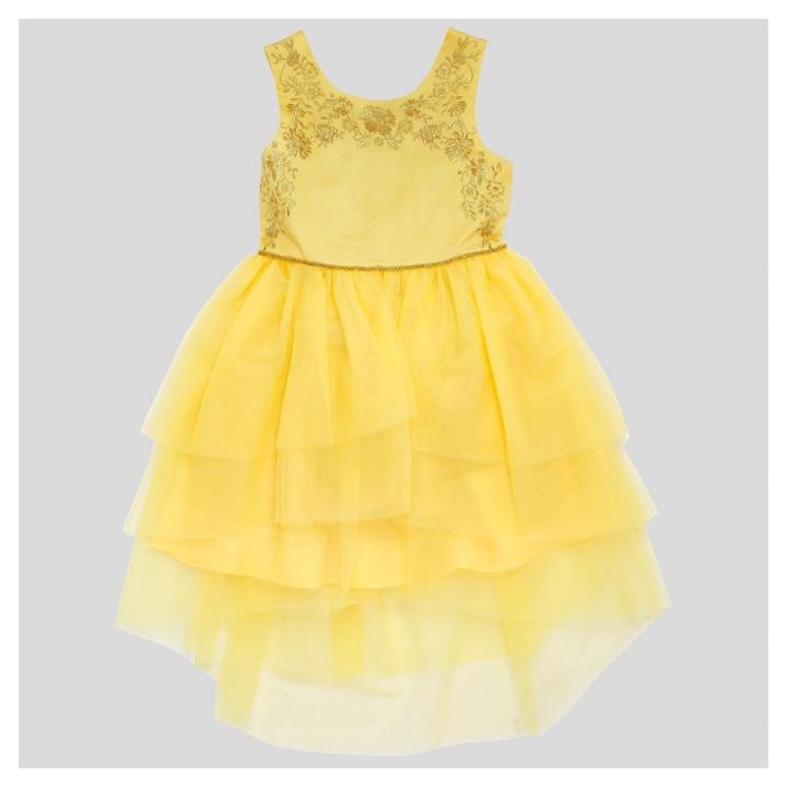 Disney Girls' Beauty And The Beast Dress - Yellow Xs,