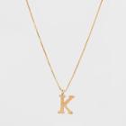 Gold Plated Initial K Pendant Necklace - A New Day Gold, Gold - K