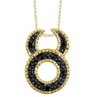 Target Women's Accent Round-cut Black Diamond Pave Set Taurus Zodiac Pendant - Yellow