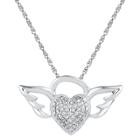Target 1/20 Ct. T.w. Round White Diamond Prong Set Heart Pendant In Sterling Silver (ij-i2-i3), Girl's