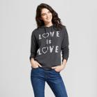 Women's Love Is Love Long Sleeve Graphic Hooded Sweatshirt - Zoe+liv (juniors') Black