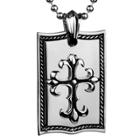 Crucible Men's Stainless Steel High Polish Cross Dog Tag Necklace,
