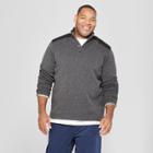 Men's Big & Tall Sweater Fleece Quarter Snap - Goodfellow & Co Charcoal (grey)