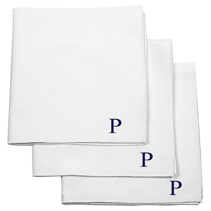 Cathy's Concepts Monogram Groomsmen Gift Handkerchief Set - P,