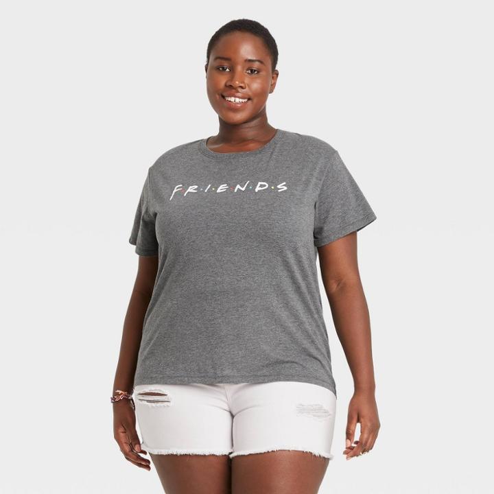 Women's Friends Plus Size Logo Short Sleeve Graphic T-shirt - Gray