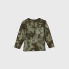 Toddler Boys' Long Sleeve Tie-dye Pocket T-shirt - Art Class Dark Green