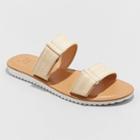 Women's Illiana Two Band Easy Closure Sandals - A New Day Natural