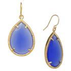 Distributed By Target Gold Plated Blue Drop Earrings - Gold/blue, Size: L: