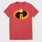 Disney Men's Short Sleeve The Incredibles Crew T-shirt - Red Heather