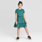 Petitegirls' Short Sleeve Crochet Dress - Art Class Green