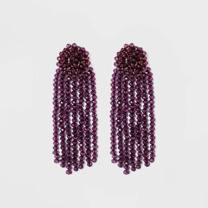 Sugarfix By Baublebar Beaded Tassel Earrings -plum, Women's, Purple