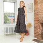 Women's Floral Print Ruffle Sleeveless Tiered Dress - Universal Thread Navy