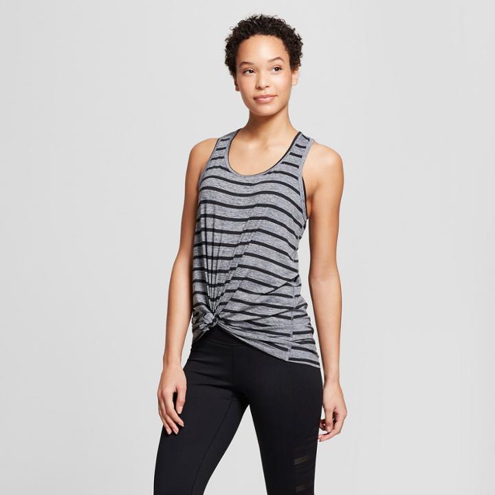 Women's Striped Graphic Tank Top - C9 Champion Light Heather Gray