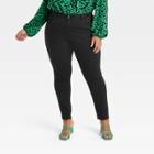 Women's Mid-rise Skinny Jeans - Ava & Viv Black Wash