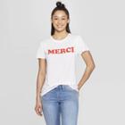 Women's Short Sleeve Merci T-shirt - Modern Lux (juniors') - White