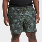 Men's Big & Tall 7 Camo Print With Liner Hybrid Swim Trunks - Goodfellow & Co Green