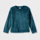 Girls' Sherpa Pullover Sweatshirt - Cat & Jack Teal