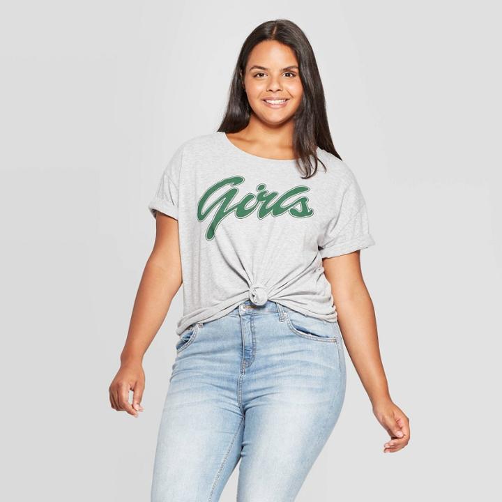 Fifth Sun Women's Plus Size Rachel's Girls Short Sleeve T-shirt (juniors') - Athletic Heather 3x, Size: