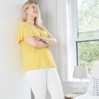Women's Plus Size Short Sleeve Scoop Neck T-shirt - Ava & Viv Yellow 1x, Women's,