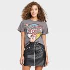 Women's The Rolling Stones Retro Short Sleeve Graphic T-shirt - Charcoal Gray