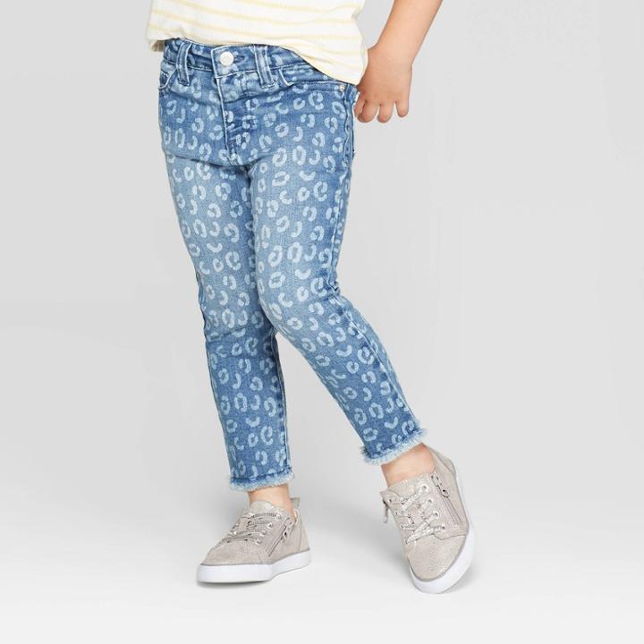 Toddler Girls' Animal All Over Print Denim - Cat & Jack Blue 3t, Toddler Girl's