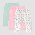 Honest Baby 3pk Tu-tu Cute Cuff-less Harem Pants - Pink