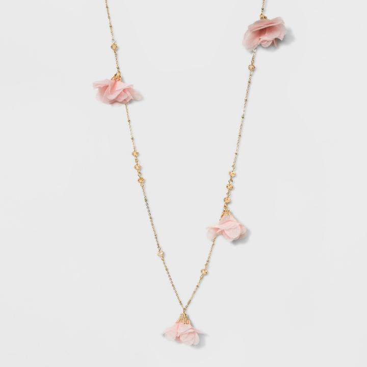 Fltizys And Flowers Long Necklace - A New Day Pink/gold