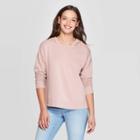 Women's Long Sleeve Fleece Hoodie Sweatshirt - Universal Thread Pink M,
