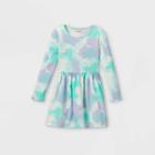 Girls' Tie-dye Knit Long Sleeve Dress - Cat & Jack Blue/purple